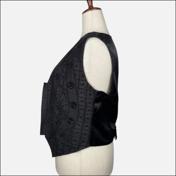 Liz Claiborne Womens Silk Beaded Fairy Waistcoat Vest Whimsigoth Witchy (Size M) - Picture 4 of 16